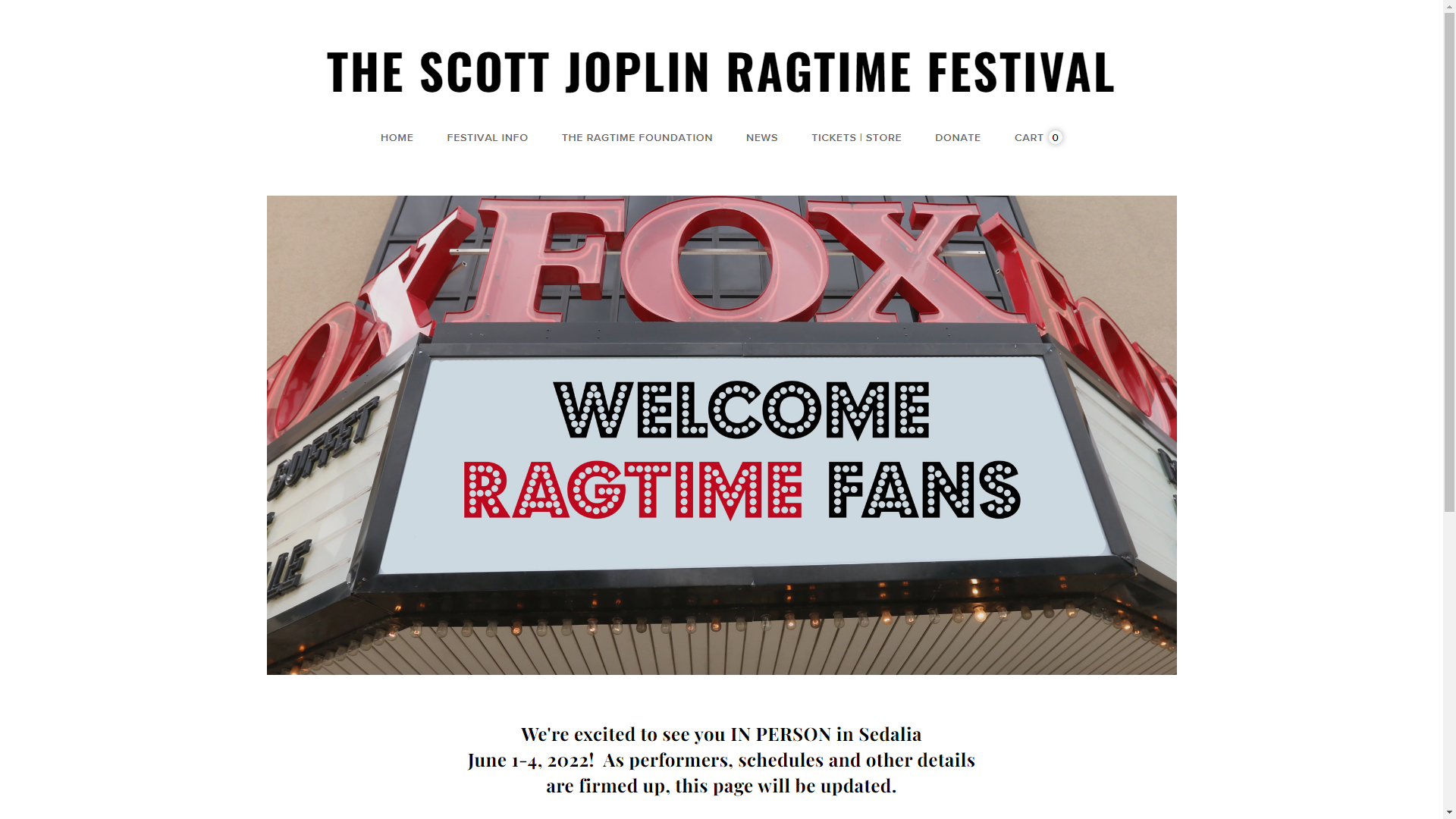 Scott Joplin Ragtime Festival 2022
